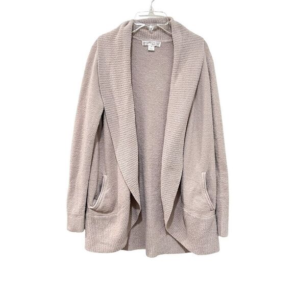 Barefoot Dreams CozyChic Lite Circle Lounge Cardigan Taupe Size Medium - Picture 3 of 11